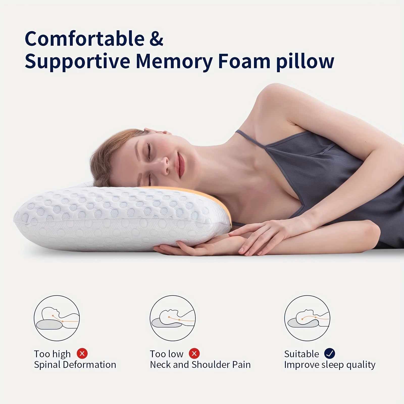Cervical Memory Foam Neck Pillow