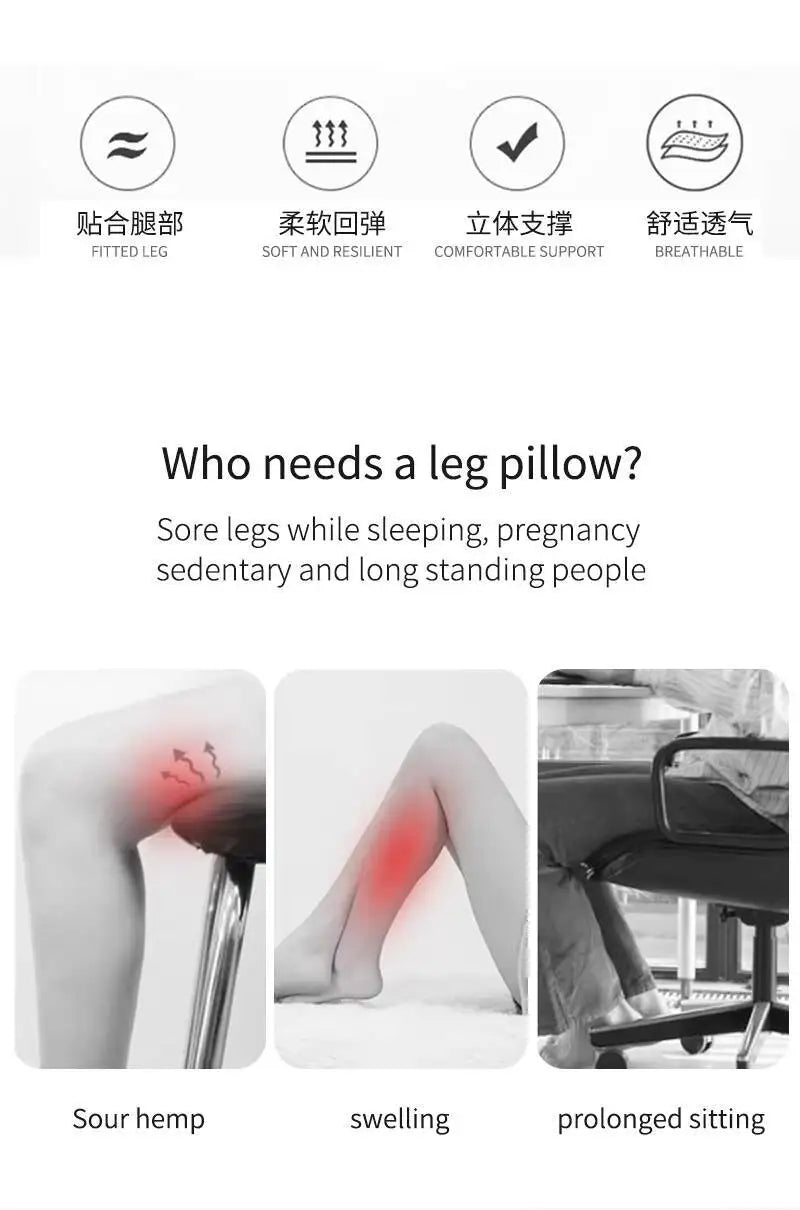 Wave-Shape Knee & Leg Elevation Pillow