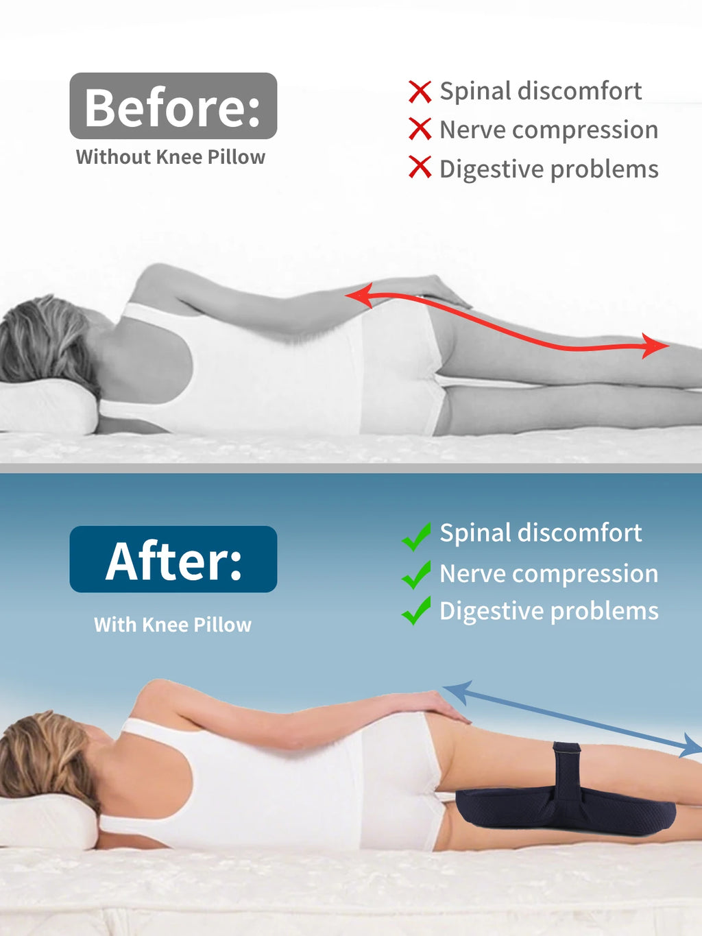 Knee & Leg Side-Sleeping Pillow