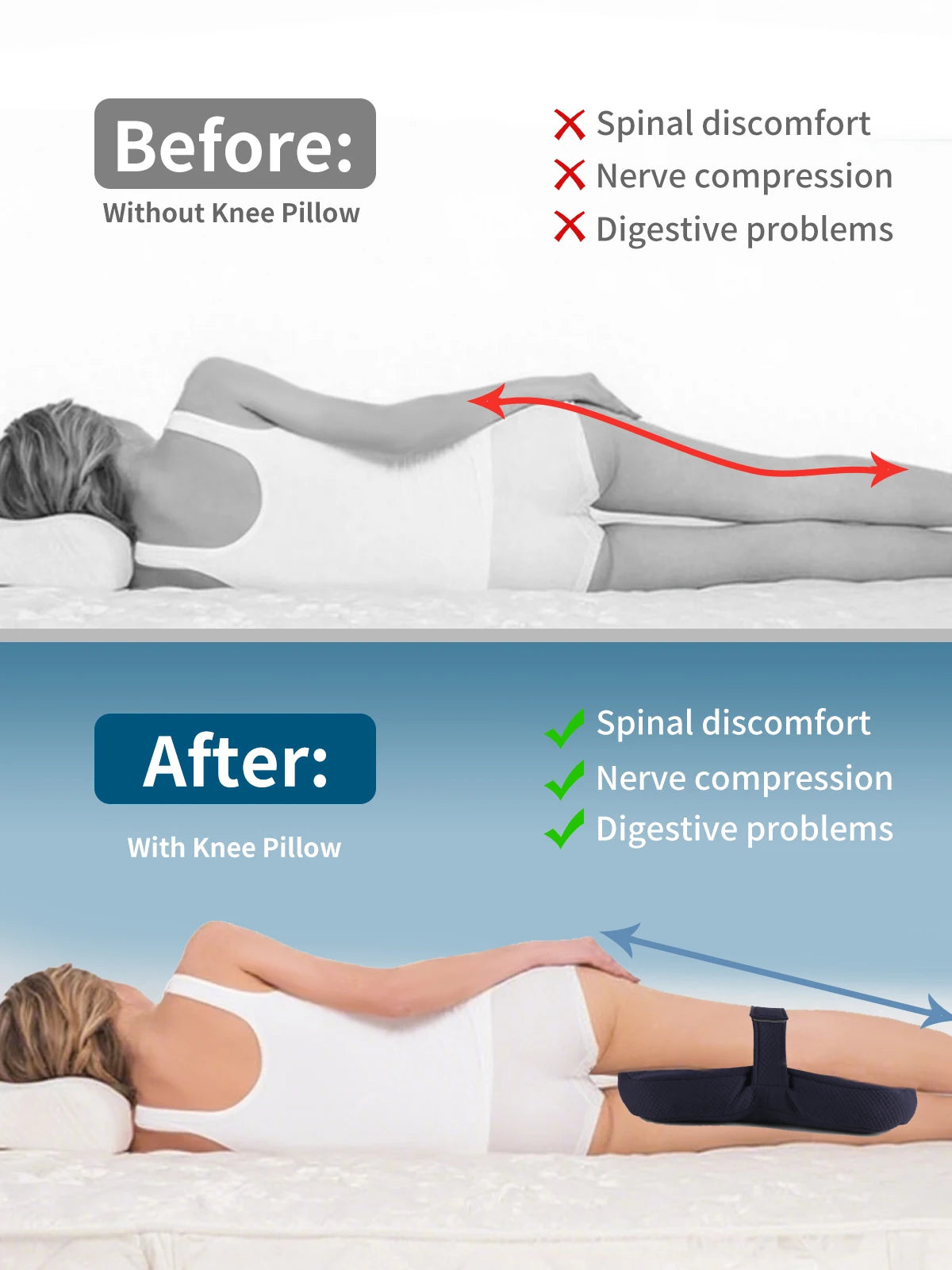 Knee & Leg Side-Sleeping Pillow