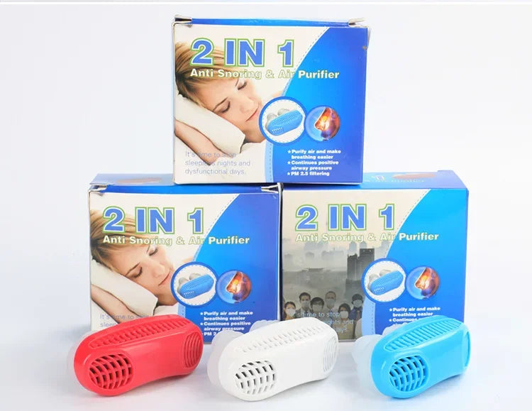 2-in-1 Anti-Snoring & Air Purifier Nose Clip