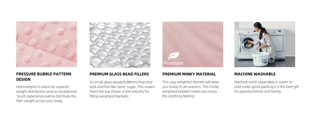 Pink Minky Weighted Throw Blanket