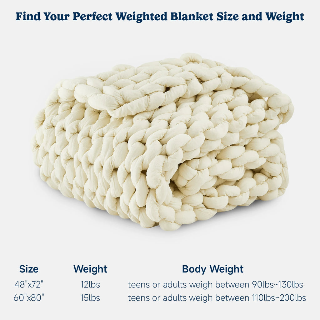 Chunky Knit Weighted Throw Blanket