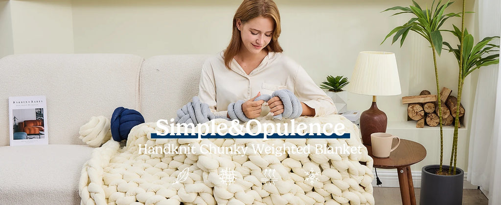 Chunky Knit Weighted Throw Blanket