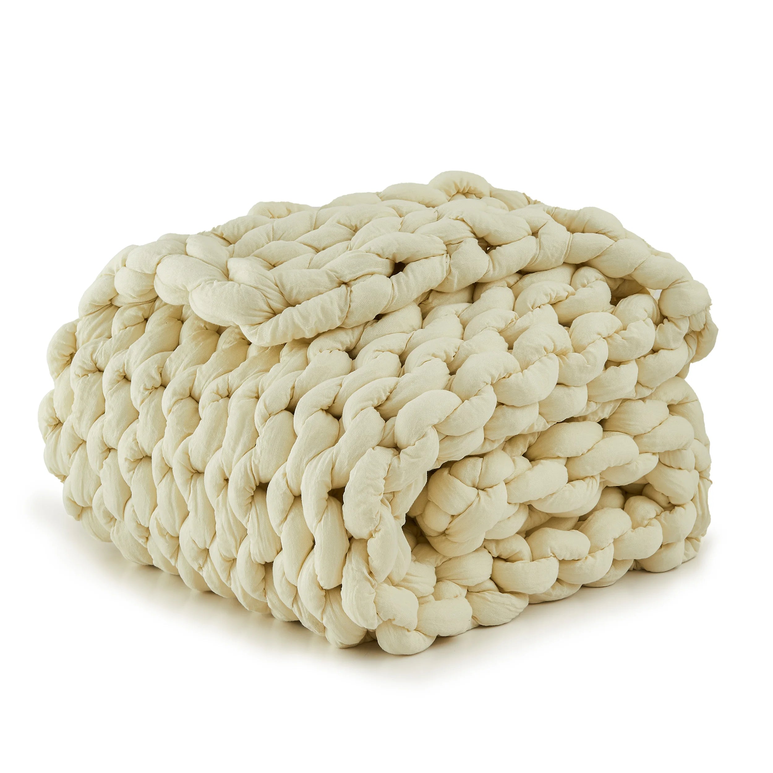 Chunky Knit Weighted Throw Blanket