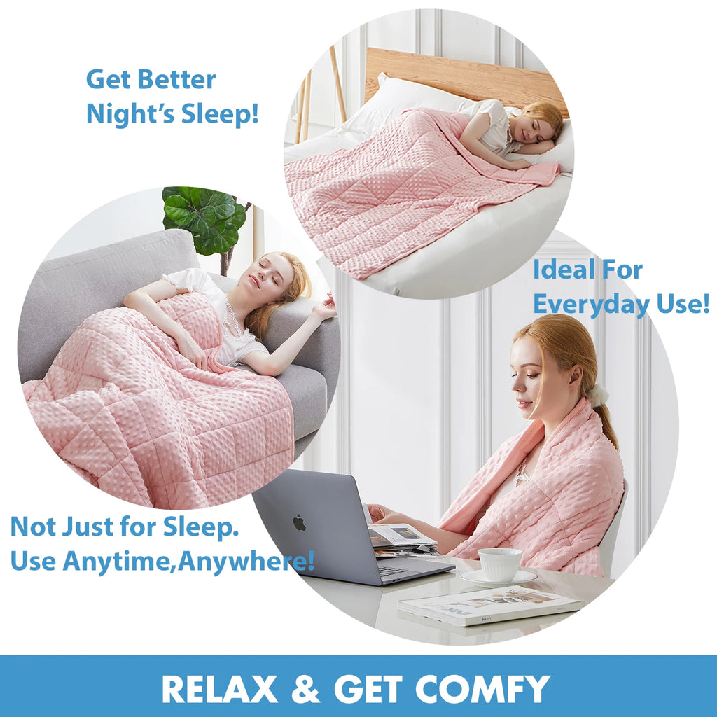 Pink Minky Weighted Throw Blanket