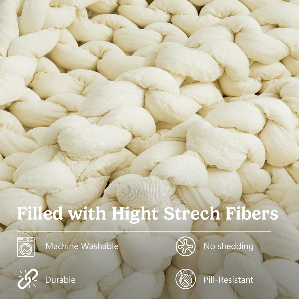 Chunky Knit Weighted Throw Blanket